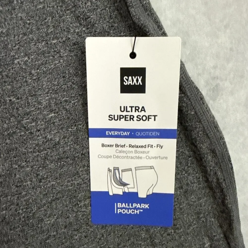 Saxx Boxer Briefs Mens 3XL Relaxed Fit Ultra Super Soft Ballpark Pouch Lot 3 NWT